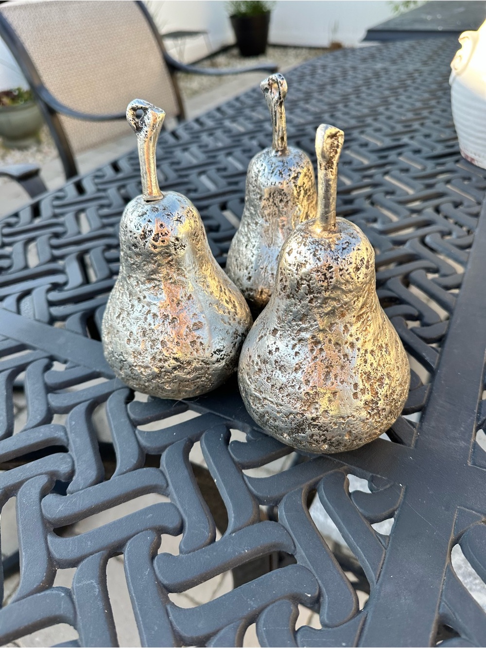 Metallic Silver Decorative Pear Set - Home Accents
